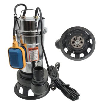 Pompa pentru apa murdara , cu plutitor si tocator , 3000 W , Adancime evacuare maxim 8 Metri, corp inox