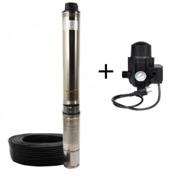 Pompa submersibila de mare adancime, DDT, 4SDM2-16, 2000 W, Inox, 16 turbine + Presostat electronic automat, DDT, LS-4